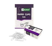 D.RECT 1000 Piezas de Grapas Metálicas de Oficina | 28mm | De Fantasía o para Papel | Grapas y Clips | Pisapapeles Galvanizado de Escritorio | 10x100 Piezas Plata