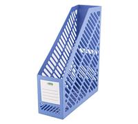 D.RECT 110581- Revistero A4, Organizador de plástico, ancho: 90mm, para guardar documentos, cuadernos, color azul