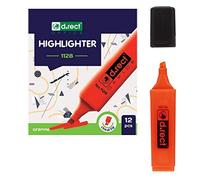 D.RECT 1128 - Rotulador fluorescente con punta oblicua (12 unidades), color naranja