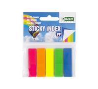 D.RECT 125 Unidades Marcadores Adhesivos - Tiras Adhesivas, Marcador de Página, Tiras de Texto - Índices Adhesivos para Oficina - Película PP 12x45mm 5x25 Unidades