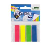 D.RECT 140 Unidades Marcadores Adhesivos - Tiras Adhesivas, Marcador de Página, Tiras de Texto - Índices Adhesivos para Oficina - Película 12x43mm 4x35 Unidades