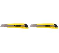 D.RECT 2055 Cúter | cuchilla de 18 mm | cúter con guía de acero inoxidable | con auto-lock hoja (Paquete de 2)