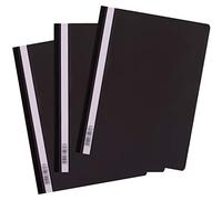 D.RECT 25 carpetas A4 de plástico con tapa frontal transparente, carpeta de plástico de polipropileno negros