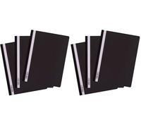 D.RECT 25 carpetas A4 de plástico con tapa frontal transparente, carpeta de plástico de polipropileno negros (Paquete de 2)