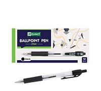 D.RECT 294 bolígrafos con mango ergonómico de goma para oficina y hogar, grosor de trazo 0,7 mm, 12 unidades, color negro
