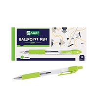 D.RECT 294 bolígrafos con mango ergonómico de goma para oficina y hogar, grosor de trazo 0,7 mm, 12 unidades, color verde