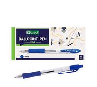 D.RECT 294 bolígrafos con mango ergonómico de goma para oficina y hogar, grosor de trazo 0,7 mm, color azul, 12 unidades