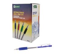 D.RECT 311 - Bolígrafo con mango ergonómico para oficina y hogar, trazo de 0,7 mm, 12 unidades, color azul