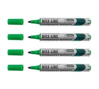 D.RECT 4 Piezas Rotulador Permanente Punta Redonda - Marcadores Permanentes Robusto con Mecanismo de Bombeo - Rotulador con Pistón, Verde