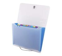D.RECT 5540 Carpeta organizadora de documentos con pestañas en diferentes colores, carpeta expandible con compartimentos, carpeta de documentos con 12 compartimentos, cubierta azul A4