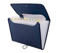 D.RECT 5590 Carpeta de archivos extensible A4 | Acordeón Carpeta Clasificadora de documentos con 12 Compartimentos | Carpeta de Acordeon | color azul marino