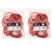 D.RECT Banda Elástica 1.5x3mm 1/2 Circunferencia 80mm | Bandas Elásticas para el Hogar, el Trabajo, la Oficina | Reutilizable, Duradero | Bolsa Estable de 100 g | Rojo (Paquete de 2)