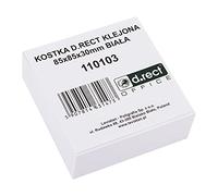 D.RECT Bloc de notas, 85 x 85 x 30 mm, aprox. 300 hojas, encolado en la parte superior, color blanco