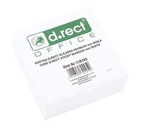 D.RECT Bloc de notas, 90 x 90 x 35 mm, aprox. 300 hojas, encolado en la parte superior, color blanco