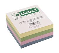 D.RECT Bloque de notas 85 x 85 x 40 mm aprox. 350 hojas con cabeza pegada de colores