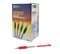 D.RECT - Bolígrafo 311 con mango ergonómico para el ancho de trazo de oficina y hogar, cómodo grafo de 0,7 mm, rojo, paquete de 50 unidades