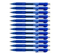 D.RECT Bolígrafos de Gel Retráctiles 12 Piezas - Bolígrafos Automáticos con Recarga Reemplazable, Azul
