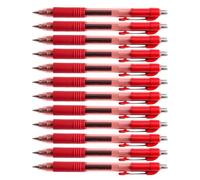 D.RECT Bolígrafos de Gel Retráctiles 12 Piezas - Bolígrafos Automáticos con Recarga Reemplazable, Rojo