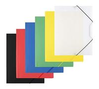 D.RECT Carpeta A4 con Goma Pack 6 Unidades Plástico Resistente Colores Mix
