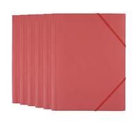 D.RECT Carpeta A4 Rojo con Goma Pack 6 Unidades Plástico Resistente Documentos