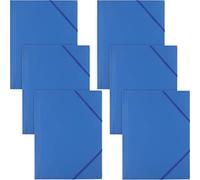 D.RECT Carpeta de Plástico para Correos | PP con Banda Elástica | 6 Piezas | Carpeta de Plástico Elástica para DIN A4 | Azul