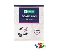 D.RECT Chinchetas para Pizarra de Corcho, Paquete de 100 Unidades, dispensador, 10 Paquetes
