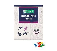 D.RECT Chinchetas para Pizarra de Corcho, Paquete de 50 Unidades, dispensador, 10 Paquetes