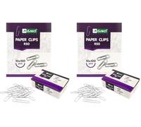 D.RECT - Clips de Papel 50 mm, 1000 unidades | Clips de Metal | galvanizado, punta redonda | 10x100 unidades (Paquete de 2)