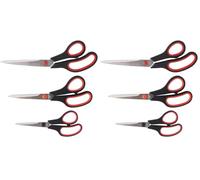 D.RECT Conjunto de 6 Tijeras Kit 160mm/210mm/250mm "SG-MIX" - Tijera para Papel, Costura, Oficina - Mango Suave y Cómodo - Tijeras Escolares, de Acero Inoxidable