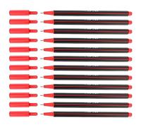D.RECT D408 Fineliner | Adecuado para el uso Diario, Escritura y Material Escolar, Superfino, Ancho de Línea Aprox. 0,4 mm, 12 Unidades | Color Rojo
