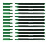 D.RECT D408 Fineliner | Adecuado para el Uso Diario, Escritura y Material Escolar | Superfino, Ancho de Línea Aprox. 0,4 mm | 12 Unidades | Color Verde