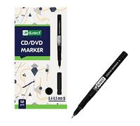 D.RECT Juego de 12 rotuladores para CD y DVD, 0,4-0,5 mm, para pintar vidrio, plástico, lámina, color negro