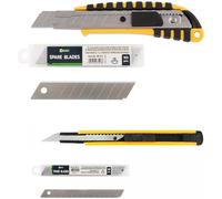 D.RECT Juego de 2 Cuchillo Cutter 18 y 9 mm - Cuchillo con Juego de 20 Cuchillas de Cúter - Cuchillo Multiusos - Cuchillas de Repuesto para Cúter