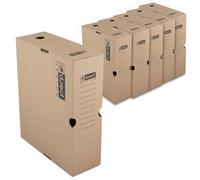 D.RECT KEEP.IT Cajas de Archivo A4 Set de 6 - Archivadores 105 mm - Cartón Ondulado Libre de Ácido - Estables, Etiquetables y FSC para Organizar Documentos
