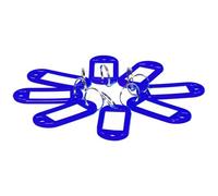 D.RECT Llaveros de Plástico con Ventana, Etiquetas Identificadoras para Llaves con Lazos, Azul, 10 Piezas