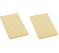 D.RECT Notas Adhesivas con rayas, 98x150mm, 100 hojas, color amarillo, 110519 (Paquete de 2)