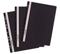 D.RECT Pack 25 Carpetas A4 PP Perforadas para Archivadores con Tira de Identificación Negro