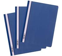 D.RECT Pack 25 Carpetas A4 PP sin Perforación para Archivadores con Tira de Identificación Azul Oscuro