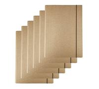 D.RECT - Pack de 6 carpetas de cartón para documentos, carpetas de cartón kraft, tensor de esquina, carpeta organizadora con banda elástica de 300 g