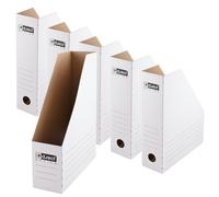 D.RECT Revistero de cartón A4, 80 mm, paquete de 6 unidades, robusto, plegable, para revistas, catálogos y documentos, práctico organizador de archivos