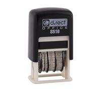 D.RECT S510 Sello Fechador 4 mm - Formato DD.MM.AAAA con Mes Numérico - Almohadilla sin Tinta