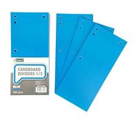D.RECT Separadores de Cartón | Lote de 100 | Cintas de Separación de Papel | A4 1/3 Hojas | 11x24 cm | 160 g | Para una Perfecta Separación del Cartón | Cintas de Separación | Azul