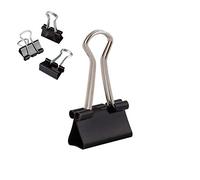 D.RECT Set de 144 Pinzas Metálicas Plegables - 19 mm - Clips Negros para Sujetar Papel y Documentos - Pack Grande para Oficina, Escuela y Hogar