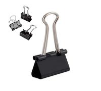 D.RECT Set de 144 Pinzas Metálicas Plegables - 25 mm - Clips Negros de Oficina para Papel, Documentos, Billetes - Caja de Clips Multiusos para Hogar y Escuela