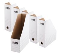 D.RECT Soporte para archivadores A4 de 100 mm, paquete de 6 organizadores plegables de cartón para documentos, revistas y catálogos, caja de almacenamiento resistente para escritorio y estante