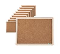D.RECT Tablero de Corcho 30 x 40 cm - Tablón de Anuncios de Corcho Rectangular - Tablero de Alfileres con Marco de Madera, 10 Piezas