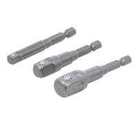 D-Work - Juego de adaptadores para atornilladores, hexagonal macho 6,3 mm, hembra 6,3/10/12,5 mm, 3 unidades, compatibilidad y versatilidad