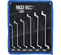 D-Work Juego de llaves de ojo dobles perfil E acodadas, E6 - E24-6 piezas - Acero resistente y práctico, Zonas difíciles