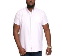 D555 Camisa Oxford de manga corta James básica para hombre de tallas grandes en 5 colores, de 2XL a 6XL, rosa, 7XL Grande