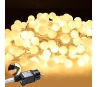 DA LIGHT Guirnalda Luminosa de Esferas Luz Cálida 12m 120 LEDs, Iluminación Interior/Exterior con 8 Modos, Temporizador, IP44, Ideal para Navidad Bodas Jardín Terraza Balcón Luces Decorativas